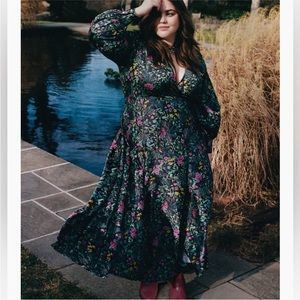 NWT BAACAL x Maxey Greene Maxi Dress Wrap Dress in Wildflowers